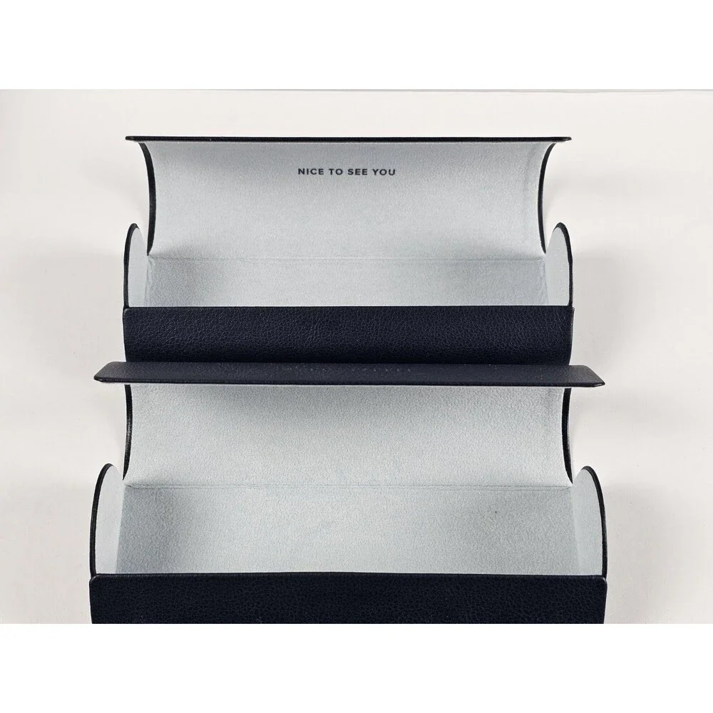 Warby Parker Navy Blue Hard-Shell Magnetic Eyeglass Case 'Nice To See You'